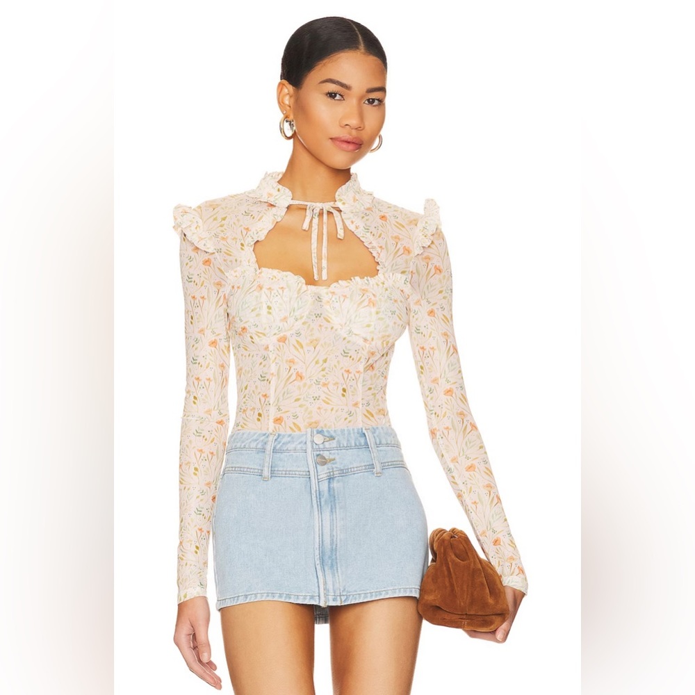 Xoey Long Sleeve Top in Blush Multi